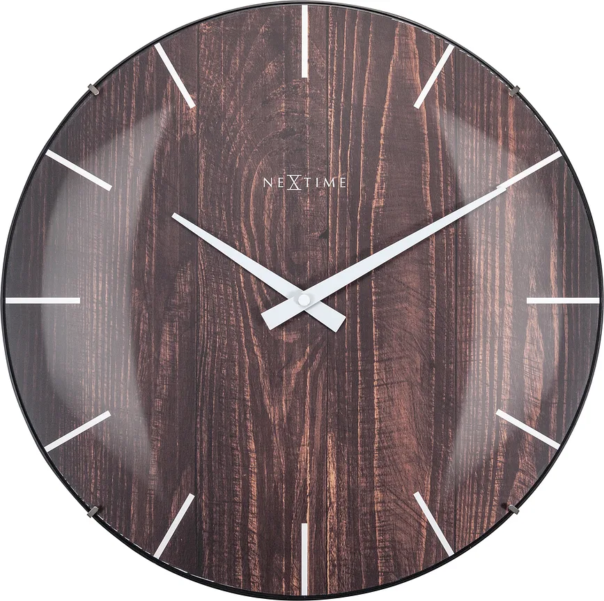 Настенные часы NeXtime Edge Wood Dome, пластик, 35 см