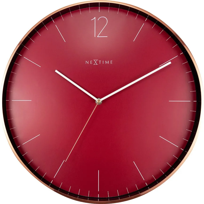 Настенные часы NeXtime Essential XXL, металл, 40 см, красные