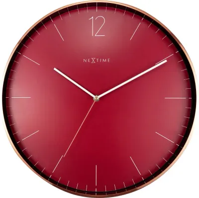 Настенные часы NeXtime Essential XXL, металл, 40 см, красные