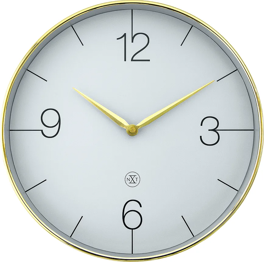 Настенные часы NeXtime Finesse, пластик, 30,5 см, серебристые