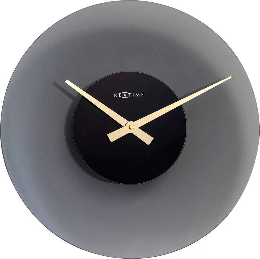 Настенные часы NeXtime Float, стекло, 40 см, серые