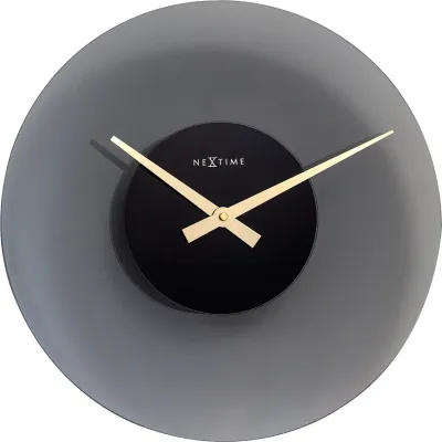 Настенные часы NeXtime Float, стекло, 40 см, серые
