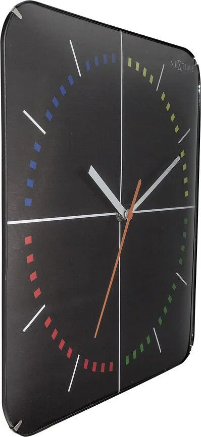 Настенные часы NeXtime Four Seasons, стекло, 30 см, чёрные