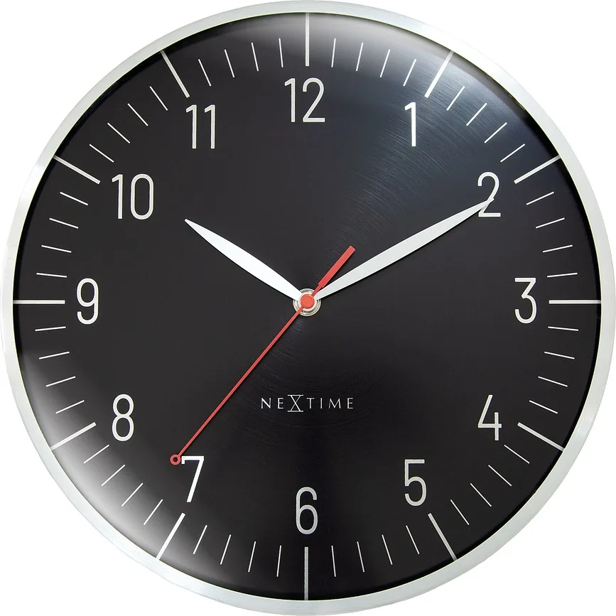 Настенные часы NeXtime Frankfurt, алюминий, 30,5 см, чёрные