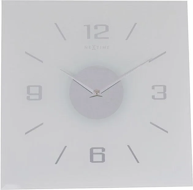 Настенные часы NeXtime Frosted Willie, металл, 35 35 см, белые