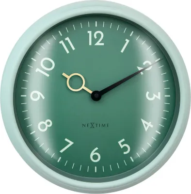 Настенные часы NeXtime Golden HourWall, стекло, 30,5 см, зелёные