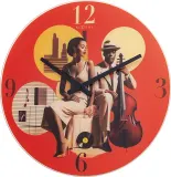Настенные часы NeXtime Jazz, стекло, 43 см, разноцветные — фото 1