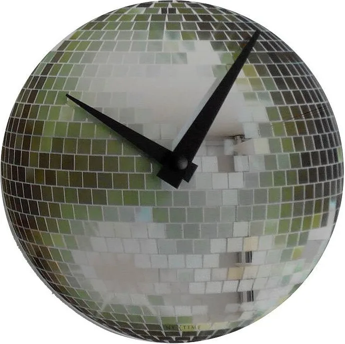 Настенные часы NeXtime Little Disco, стекло, 20 см, зелёные