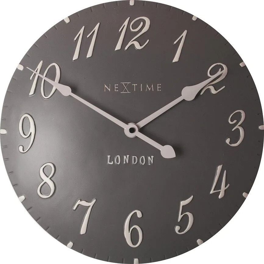 Настенные часы NeXtime London Arabic, пластик, 34 см, серые