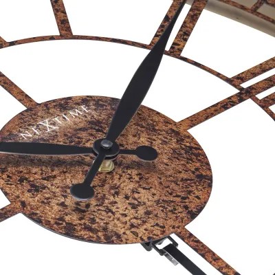 Настенные часы NeXtime London, металл, 50 см, коричневые