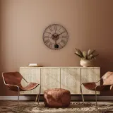 Настенные часы NeXtime London, металл, 50 см, коричневые — фото 3