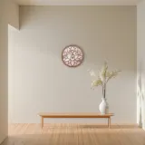Настенные часы NeXtime Lotus, дерево, 40 см, розовые — фото 3