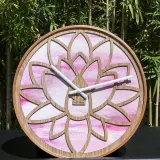 Настенные часы NeXtime Lotus, дерево, 40 см, розовые — фото 6