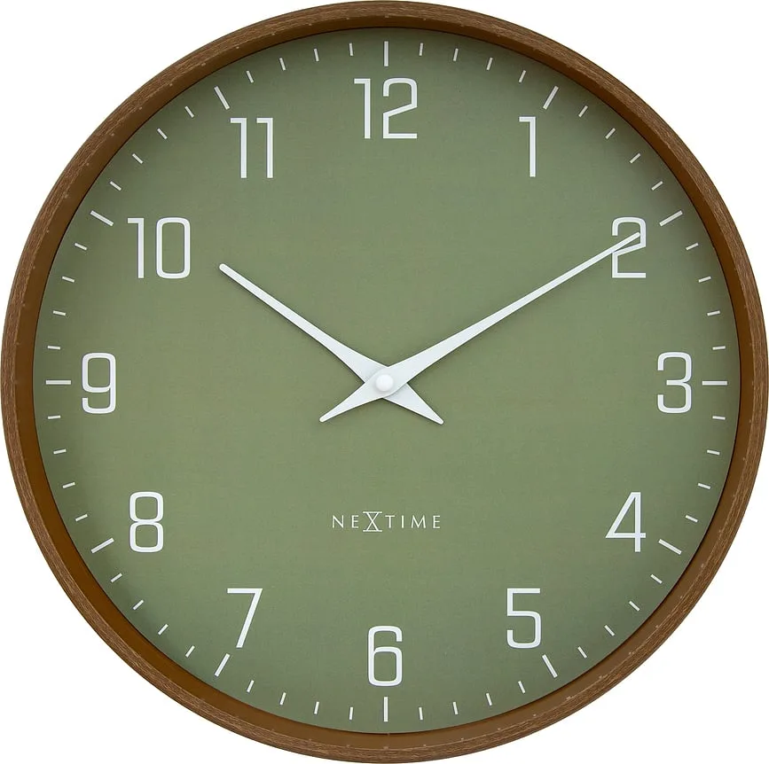 Настенные часы NeXtime Lyra, дерево, 30 см, оранжевые