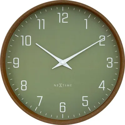 Настенные часы NeXtime Lyra, дерево, 30 см, оранжевые