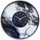 Настенные часы NeXtime Marble Duo, металл, 48 см, чёрные — фото 1