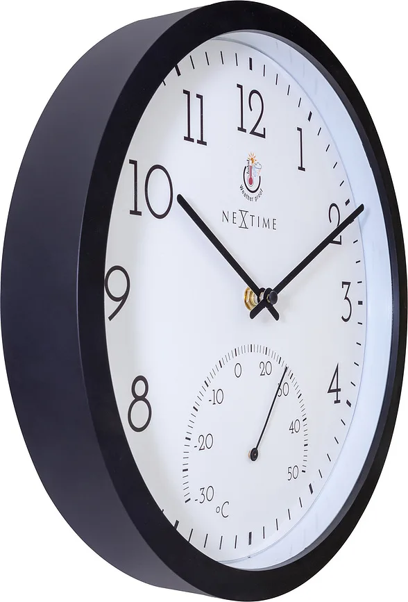 Настенные часы NeXtime Marigold, пластик, 30,5 см, чёрные