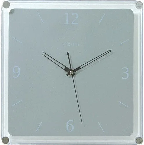 Настенные часы NeXtime Mega, алюминий, 35 35 см, прозрачные