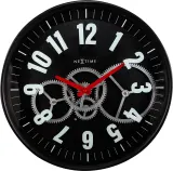 Настенные часы NeXtime Modern Gear Clock, металл, 36 см, чёрные — фото 1