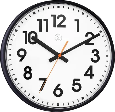 Настенные часы NeXtime Peter, пластик, 26 см, чёрные