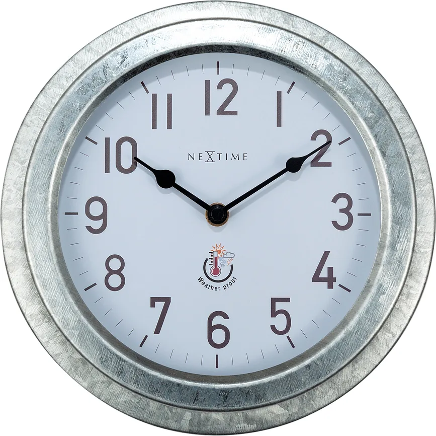 Настенные часы NeXtime Poppy, металл, 22 см, серебристые