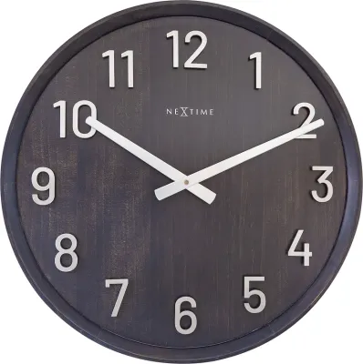 Настенные часы NeXtime Precious, дерево, 50 см, чёрные