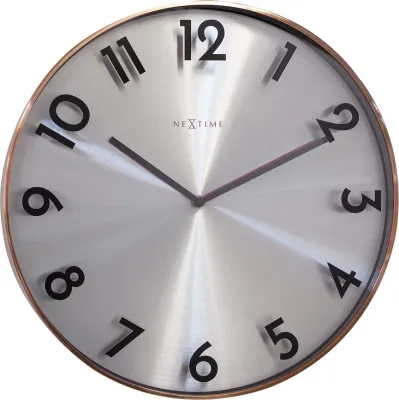Настенные часы NeXtime Reflection, металл, 40 см, белые