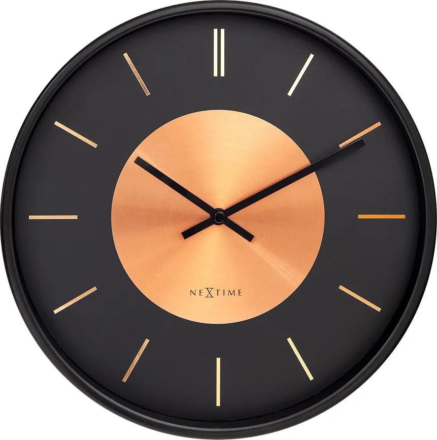 Настенные часы NeXtime Retro II, алюминий, 25 см, чёрные