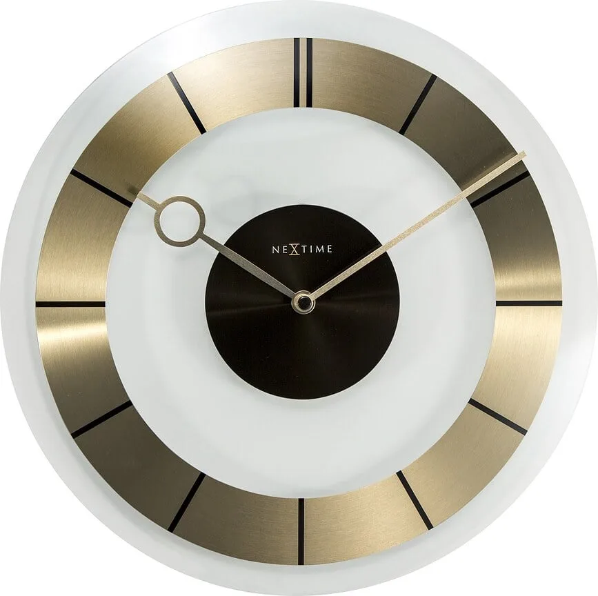 Настенные часы NeXtime Retro, стекло, 31 см, серебристые