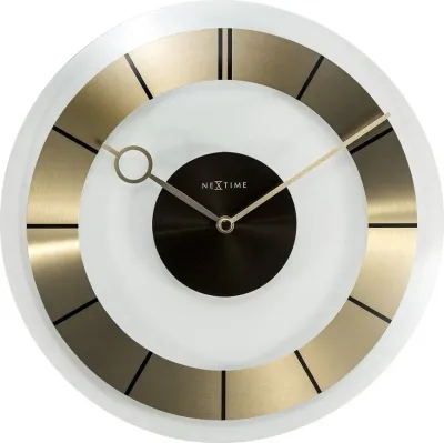 Настенные часы NeXtime Retro, стекло, 31 см, серебристые
