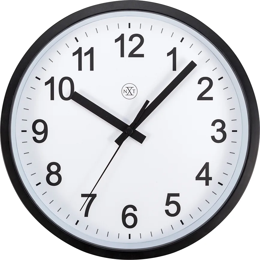 Настенные часы NeXtime Robust, пластик, 25,5 см, чёрные
