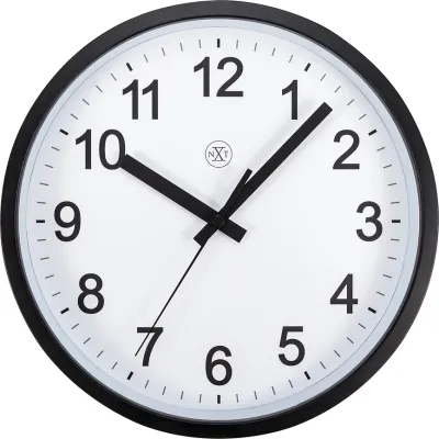 Настенные часы NeXtime Robust, пластик, 25,5 см, чёрные