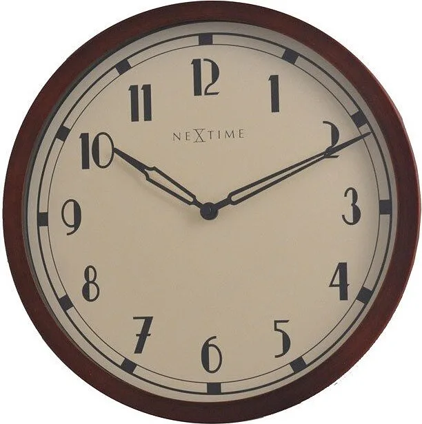 Настенные часы NeXtime Royal, металл, 60 см, коричневые