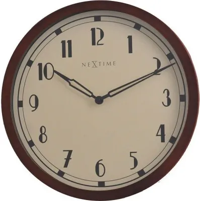 Настенные часы NeXtime Royal, металл, 60 см, коричневые