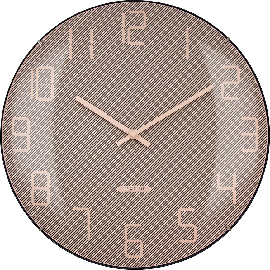 Настенные часы NeXtime Shade, стекло, 35 см, розовые