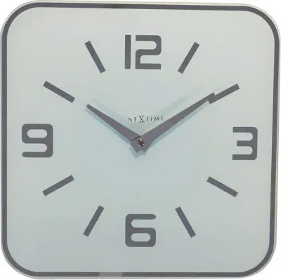 Настенные часы NeXtime Shoko, стекло, 43 43 см, белые