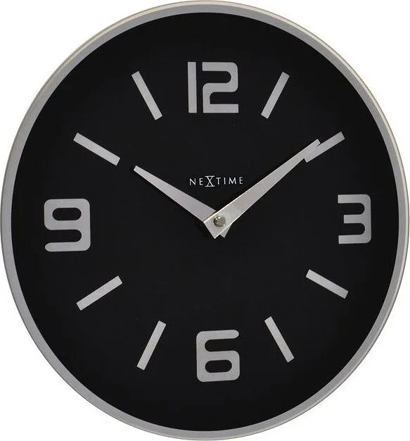 Настенные часы NeXtime Shuwan, стекло, 43 см, чёрные