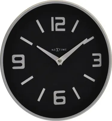 Настенные часы NeXtime Shuwan, стекло, 43 см, чёрные