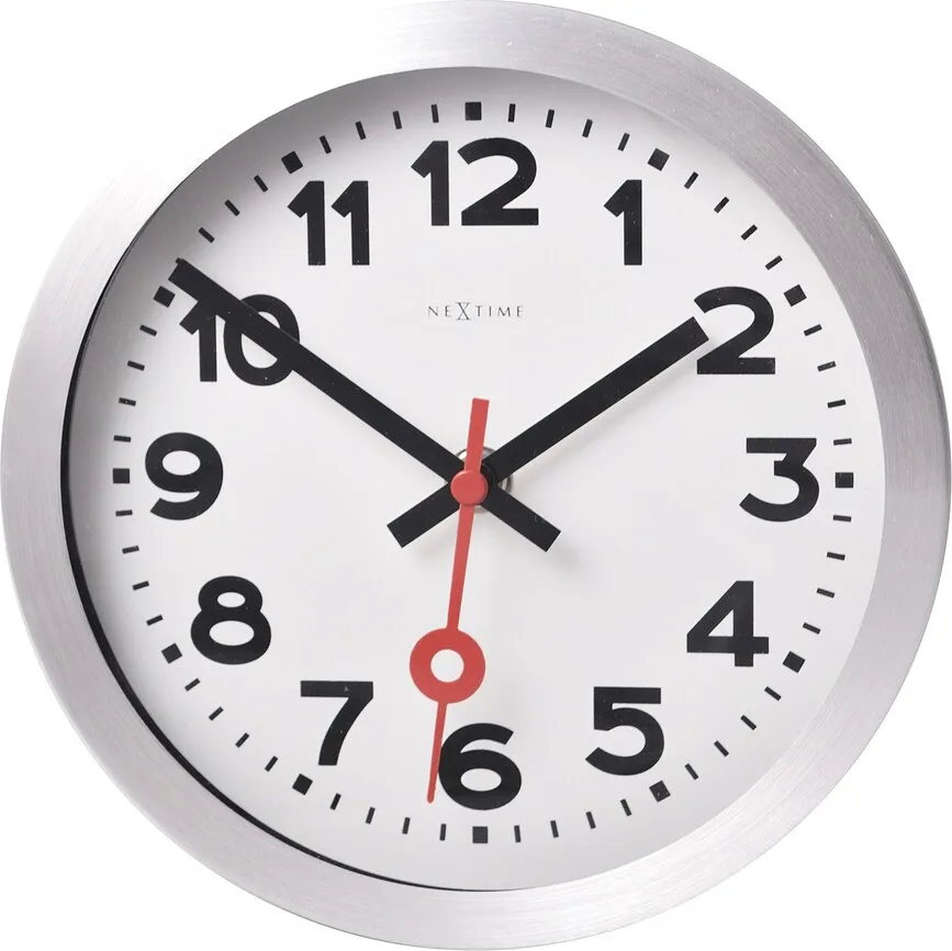Настенные часы NeXtime Station, алюминий, 19 см · арт. fabr 3998AR