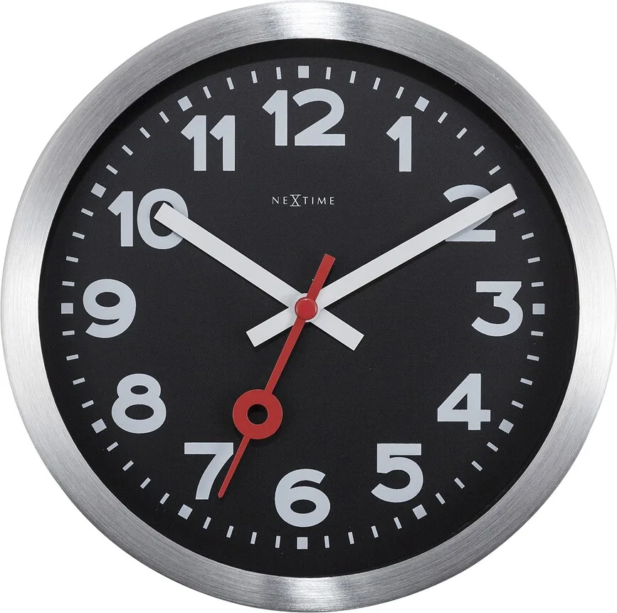 Настенные часы NeXtime Station, алюминий, 19 см · арт. fabr 3998ARZW