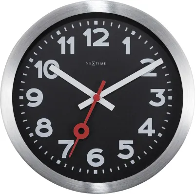 Настенные часы NeXtime Station, алюминий, 19 см · арт. fabr 3998ARZW