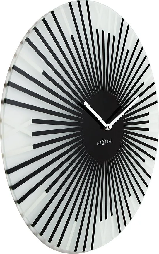 Настенные часы NeXtime Sticks black, стекло, 43 см, чёрные
