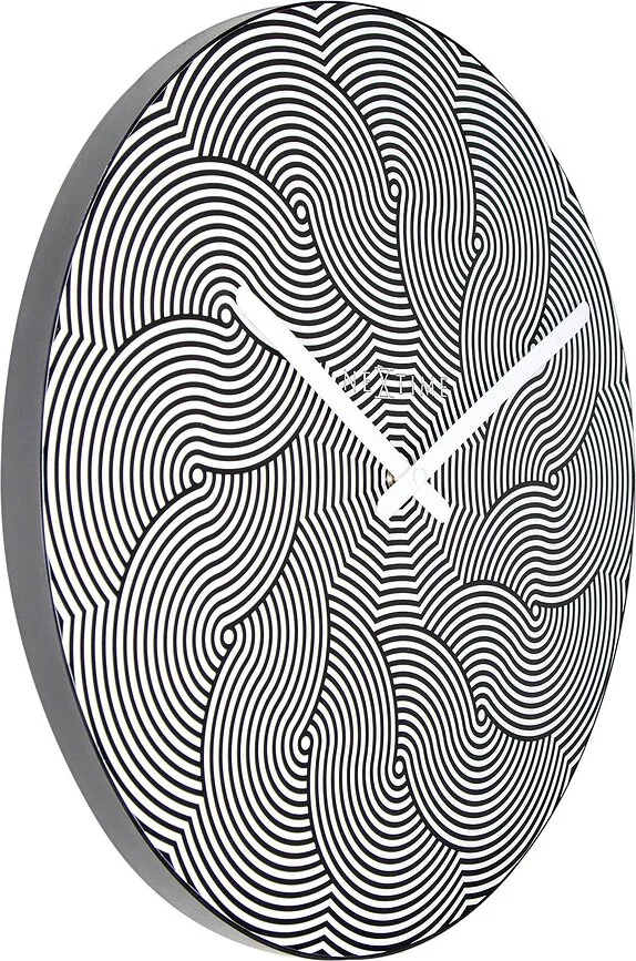 Настенные часы NeXtime Waves, пластик, 39,5 см, чёрные