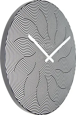 Настенные часы NeXtime Waves, пластик, 39,5 см, чёрные