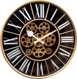Настенные часы NeXtime William, металл, 50 см, золотистые — фото 1