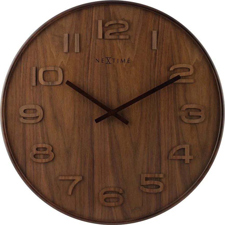 Настенные часы NeXtime Wood Wood Big, дерево, 53 см
