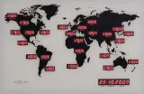 Настенные часы NeXtime World Time Digit, алюминий, 36 см, чёрные — фото 1