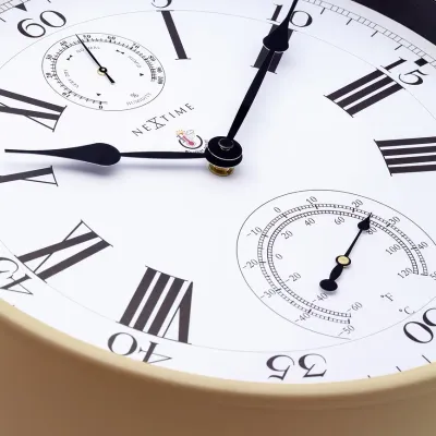 Настенные часы NeXtime, металл, 40,5 см, коричневые