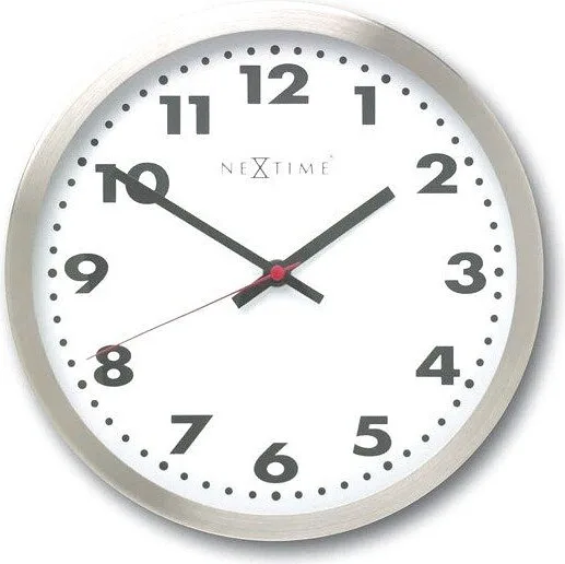 Настенные часы NeXtime, нержавеющая сталь, 26 см, белые