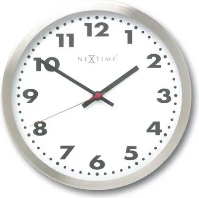 Настенные часы NeXtime, нержавеющая сталь, 26 см, белые